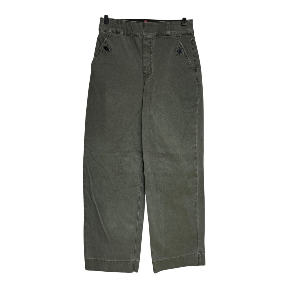 SPANX Women's Crop Wide Leg Sailor Style Olive Green Pants Size Small - Picture 2 of 8